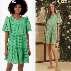 TUCKERNUCK HYACINTH HOUSE Mollie Green Eyelet Dress M